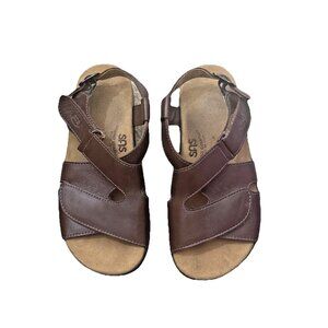SAS Huggy Sandal Brown Leather Size 5